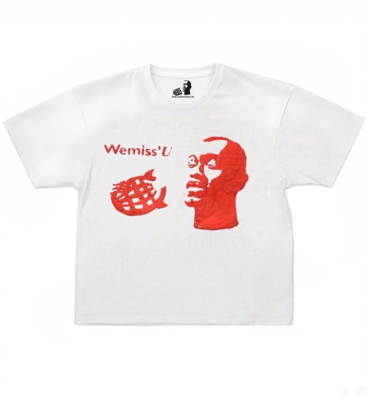 WEMISSU OG LOGO TEE SHIRT WHITE/RED.