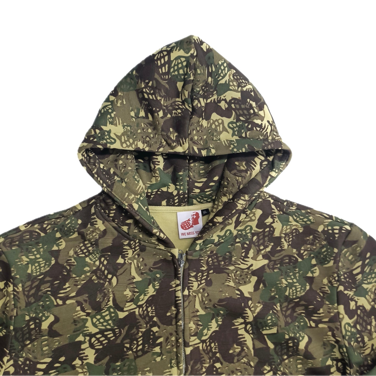 WEMISSU CAMO ZIP HOODIE GREEN