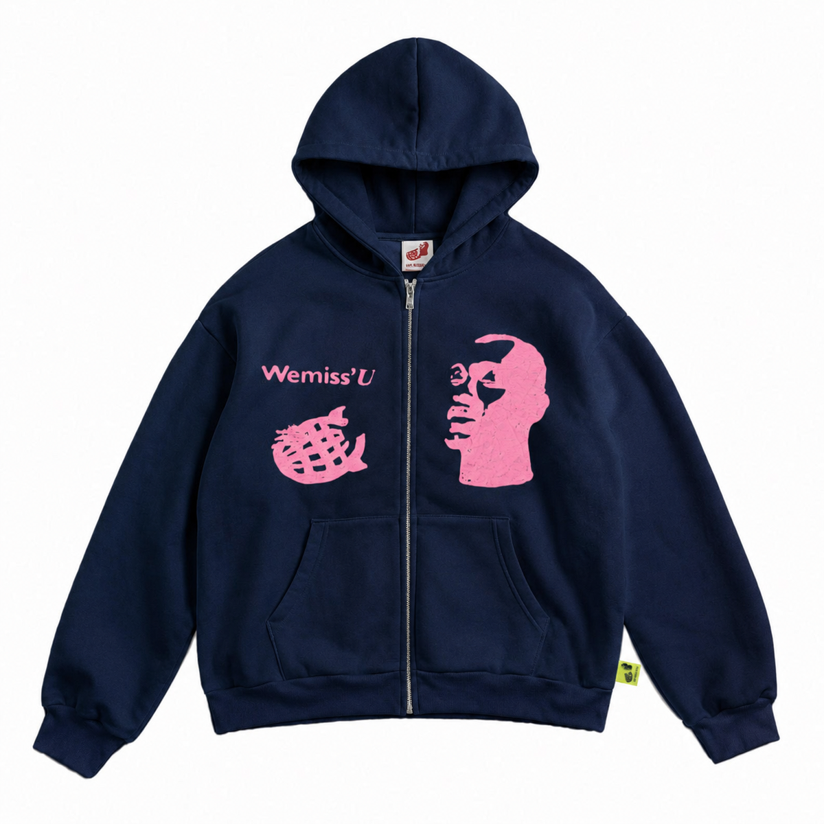 WEMISSU OG PINK LOGO BLUE HOODIE