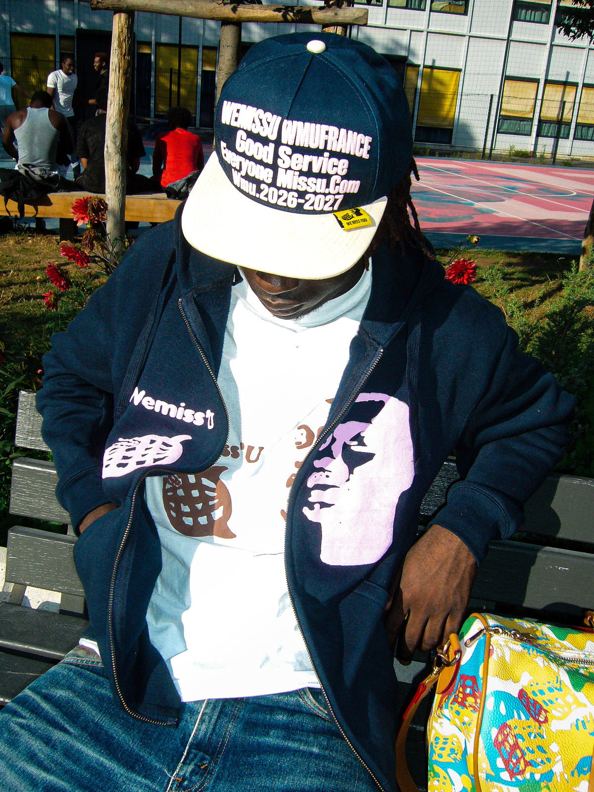 WEMISSU OG PINK LOGO BLUE HOODIE