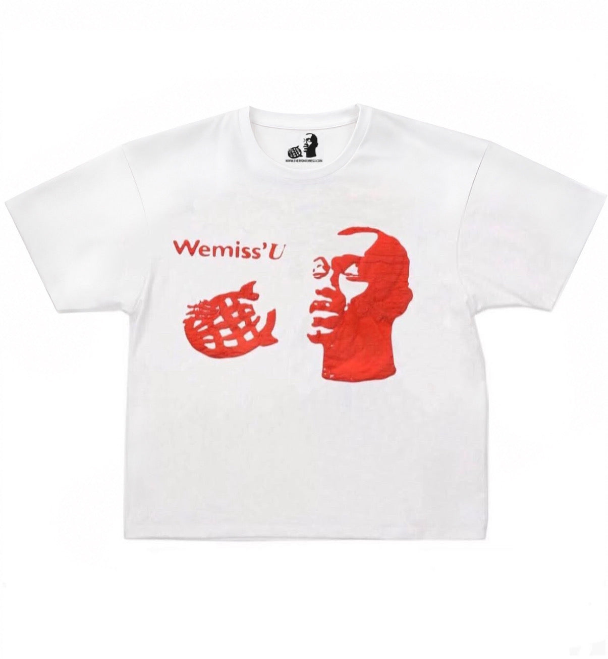 WEMISSU OG LOGO TEE SHIRT WHITE/RED.